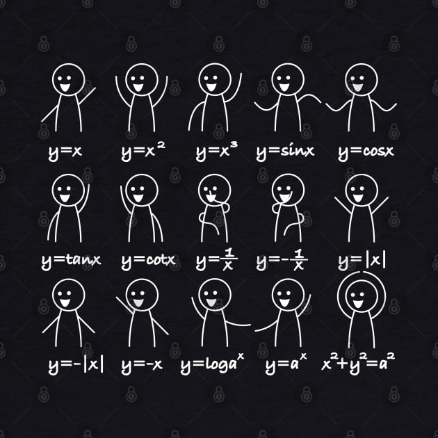 Math Teacher Dancing Figures Graphs by Vauliflower